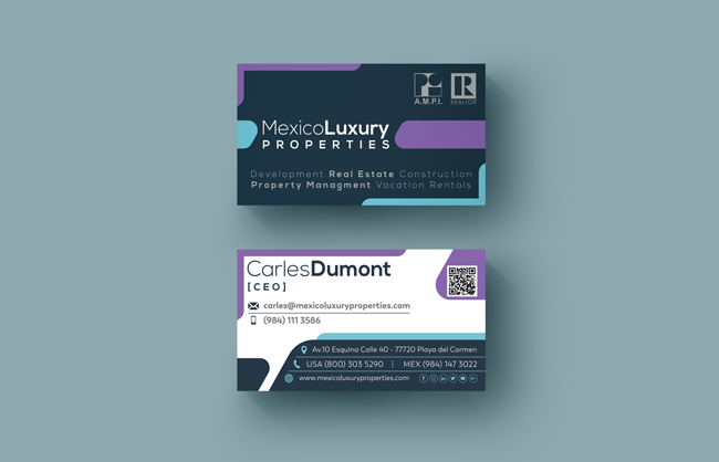 Diseño tarjetas de presentación Mexico Luxury Properties